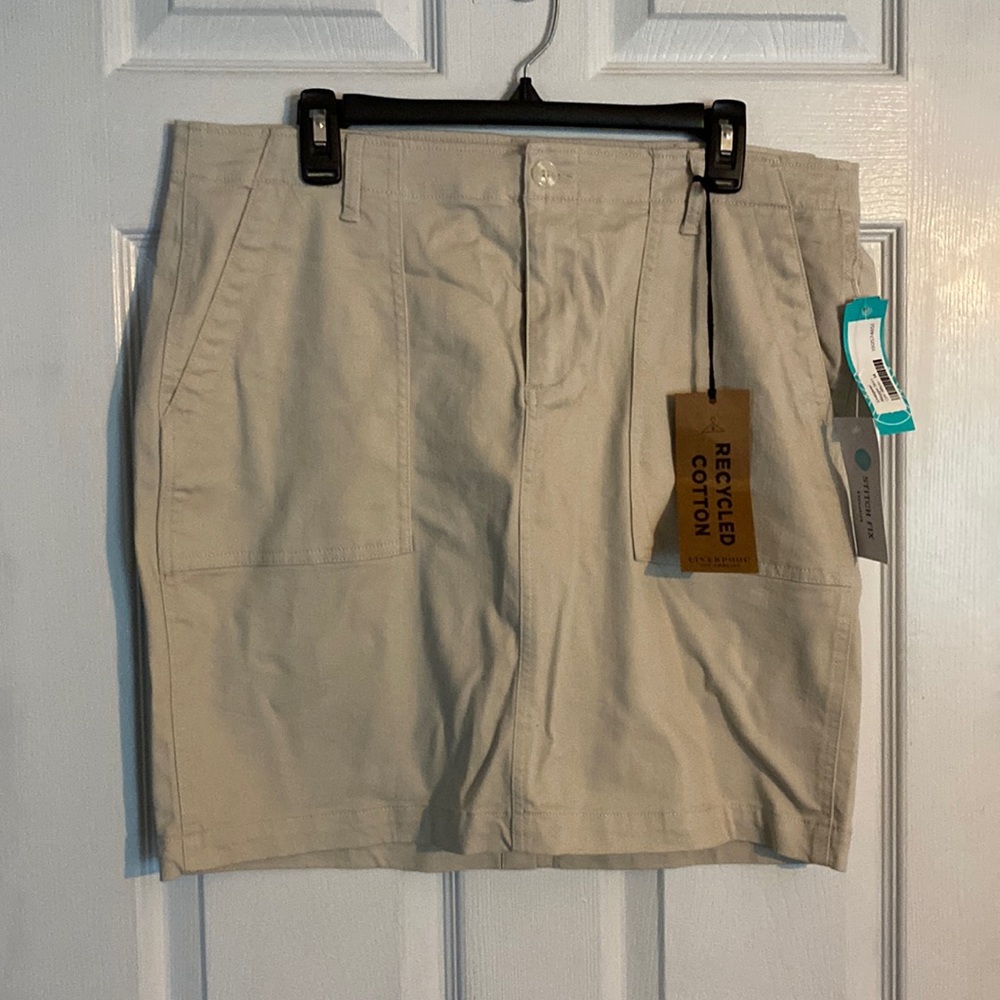 Skirt - color is chalk (tan).  Size 14